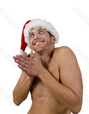 squint man with folded hands