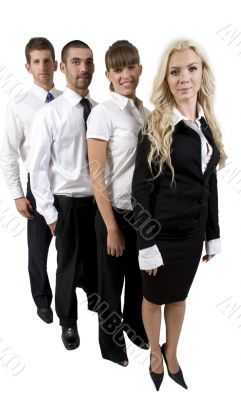 business team in a row