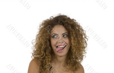 woman teasing with tongue