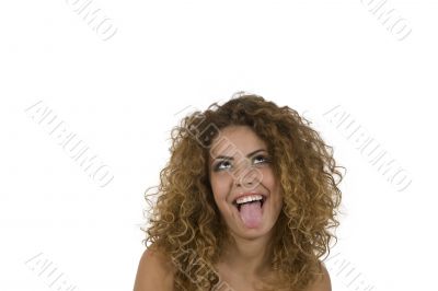 young lady in teasing pose