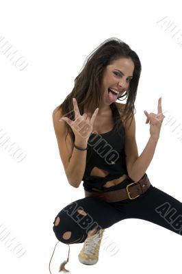 stylish pose of pretty female