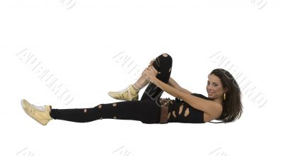 exercising pretty lady