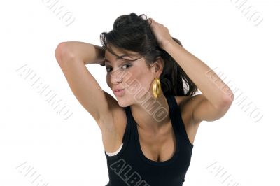 posing beautiful lady