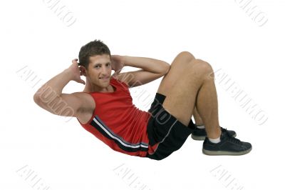 exercising handsome man