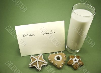 Cookies, milk and a letter to Santa