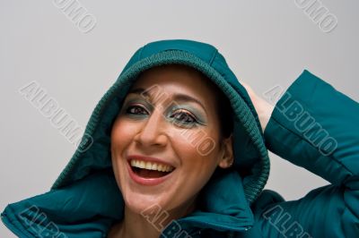Beautiful hooded young woman