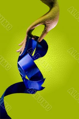 Hand with ribbon