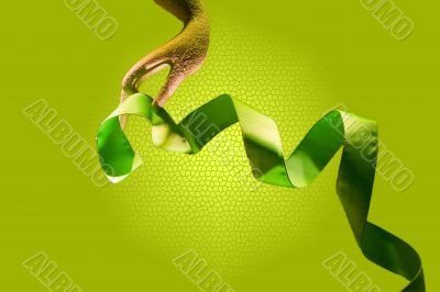 Hand with ribbon