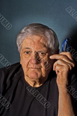 Senior man with glasses