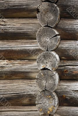 Wall from logs