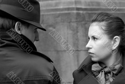 portrait of vintage style couple