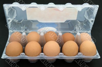 Ten eggs in packing