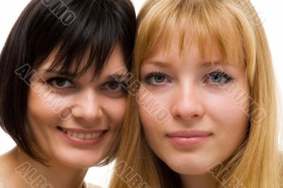 Closeup of a happy young women
