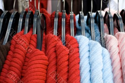 Clothes stand in a street shop