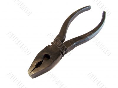 Old iron flat-nose pliers