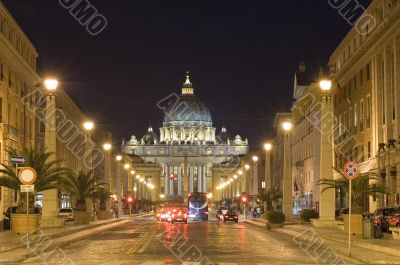 St. Peters Basilica night