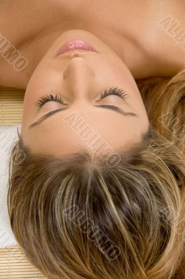 portrait of sleeping blonde female