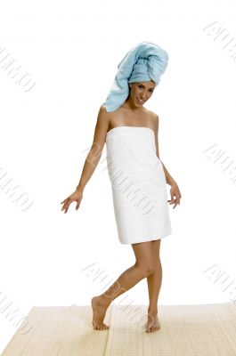 beautiful lady after taking bath