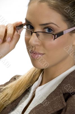 cute lady posing with her fashionable eyewear