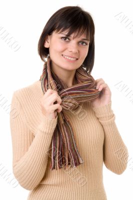 young woman with scarf