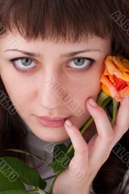 woman with rose