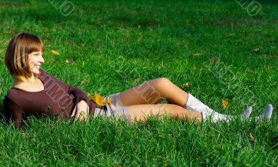 girl on green grass