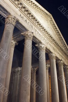 Pantheon facade in Rome Italy