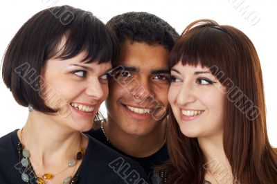 three happy friends