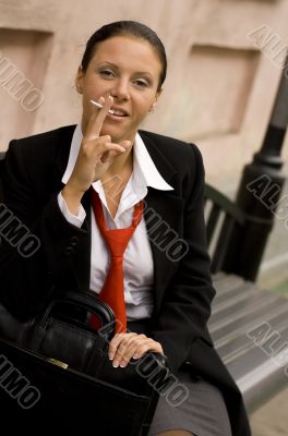businesswoman with sigarette