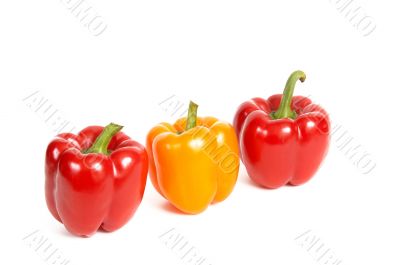 Three red peppers.