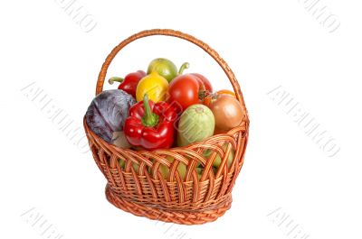 Fresh vegetables in a basket.