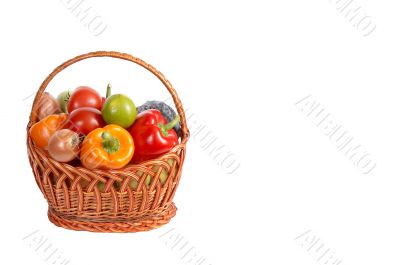 Fresh vegetables in a basket.
