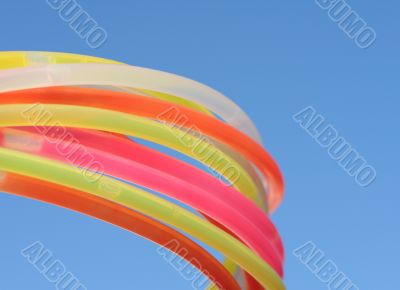 plastic tubes filled with liquid