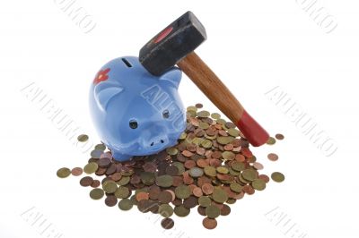 Hammer crush piggy bank