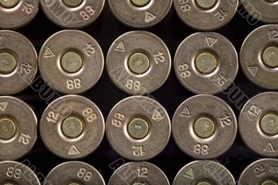 rows of bullets, 12-th caliber