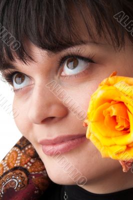 woman with rose.