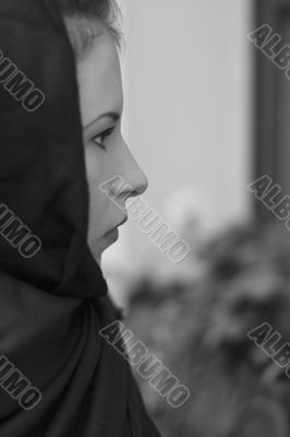 portrait of inconsolable widow