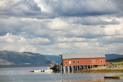 fishermen`s hut