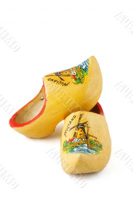 yellow wooden shoes from the netherlands