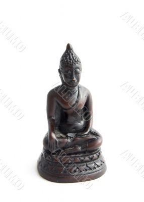 Bronze buddha isolated on a white background