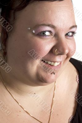 portrait of a big beautiful woman smiling