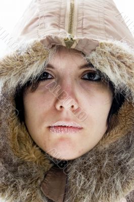 young beautiful woman feeling cold