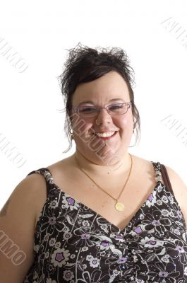 big beautiful woman isolated on white background