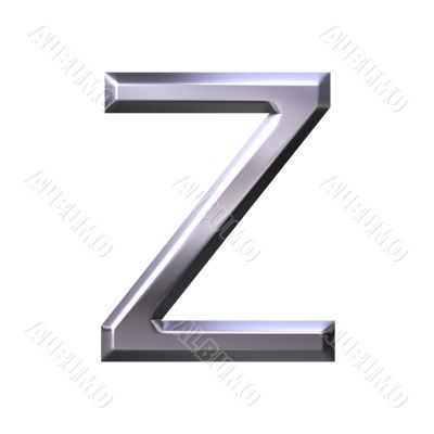 3D Silver Letter z