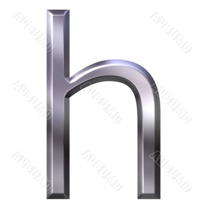 3D Silver Letter h