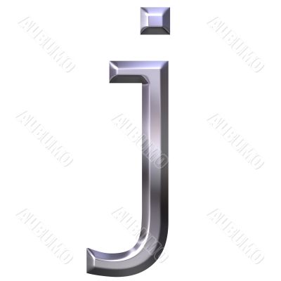 3D Silver Letter j