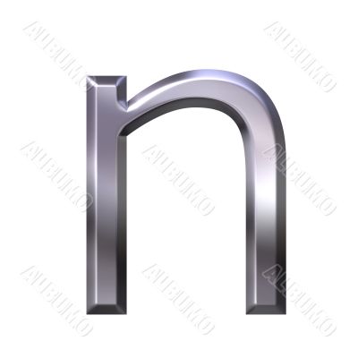 3D Silver Letter n