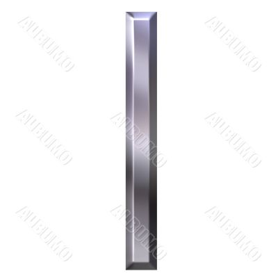 3D Silver Letter l