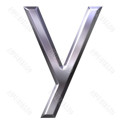 3D Silver Letter y