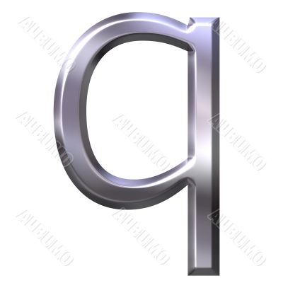 3D Silver Letter q